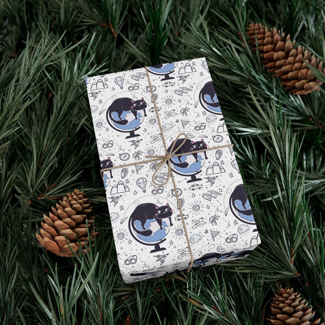 Geography Cat Gift Wrap