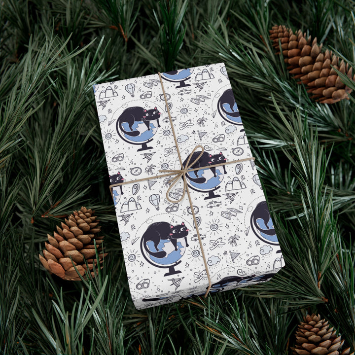 Geography Cat Gift Wrap