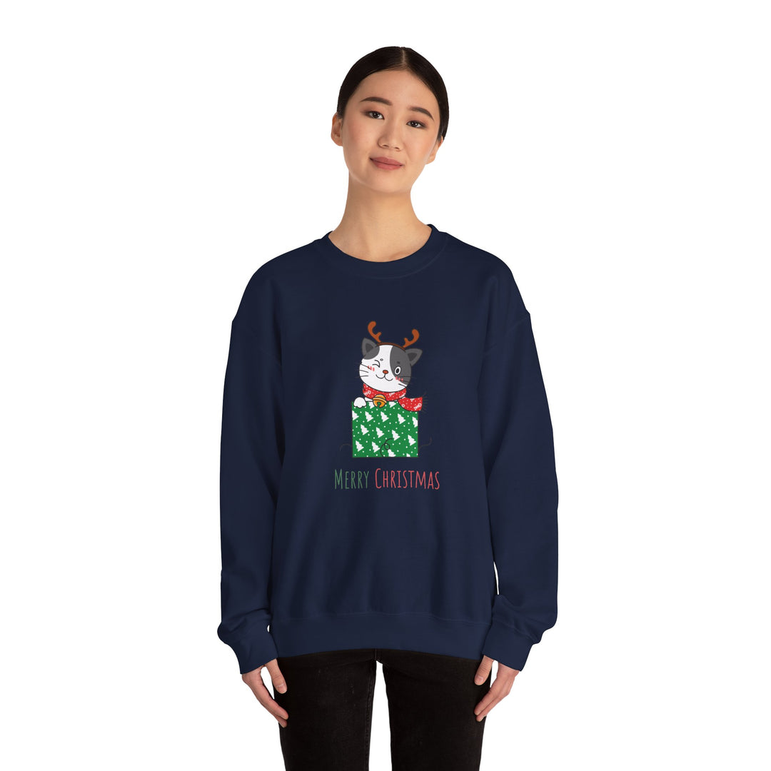 Gift Wrapped Cat Crewneck Sweatshirt