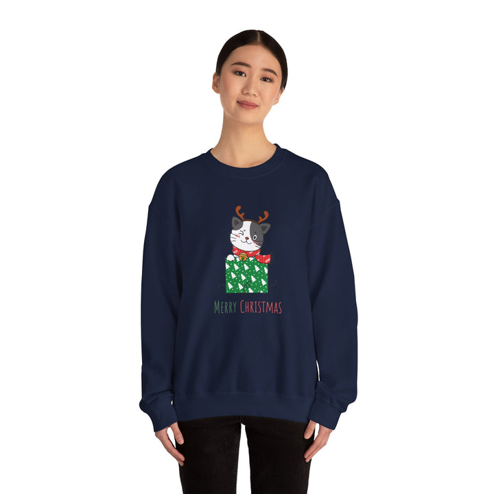 Gift Wrapped Cat Crewneck Sweatshirt