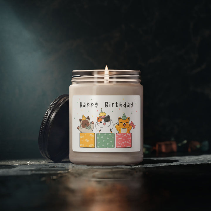 Box of Birthday Cats Scented Soy Candle, 9oz