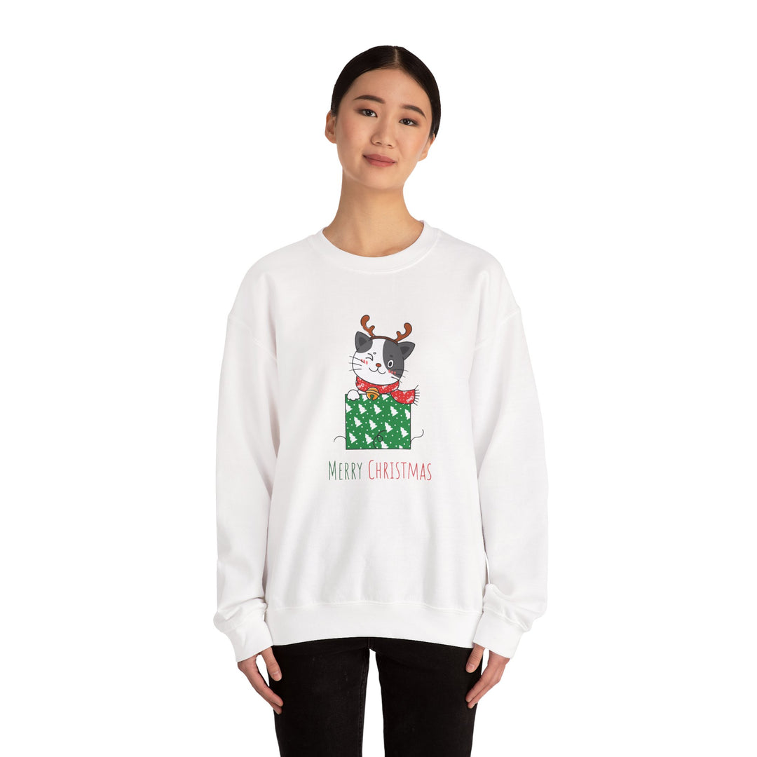 Gift Wrapped Cat Crewneck Sweatshirt