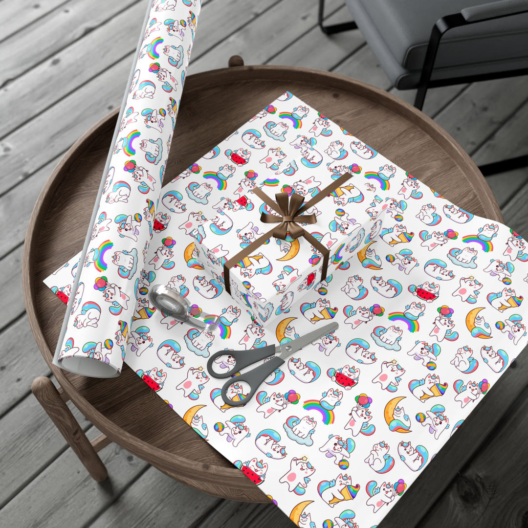 Rainbow Caticorn Cat Gift Wrap