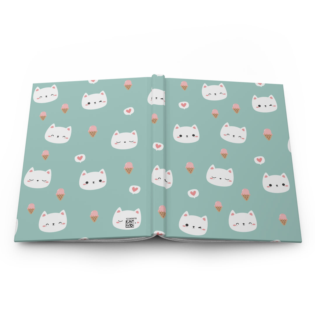 Cats and Ice Cream Hardcover Journal