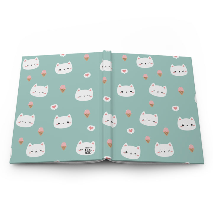 Cats and Ice Cream Hardcover Journal