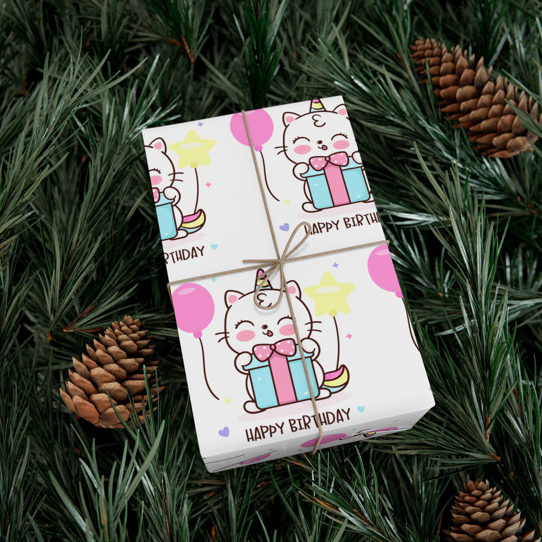 Happy Birthday Cat Gift Wrap