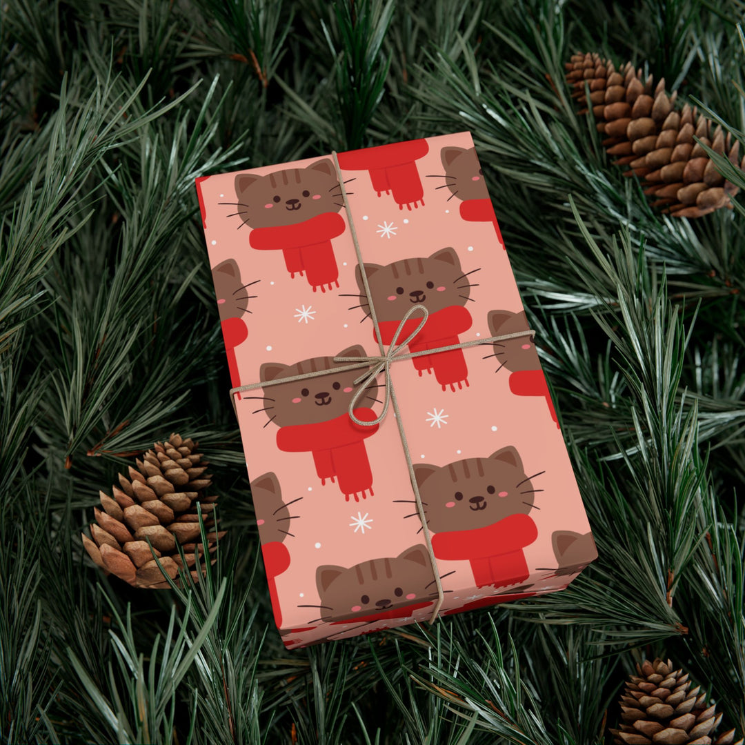 Winter Scarf Cat Gift Wrap