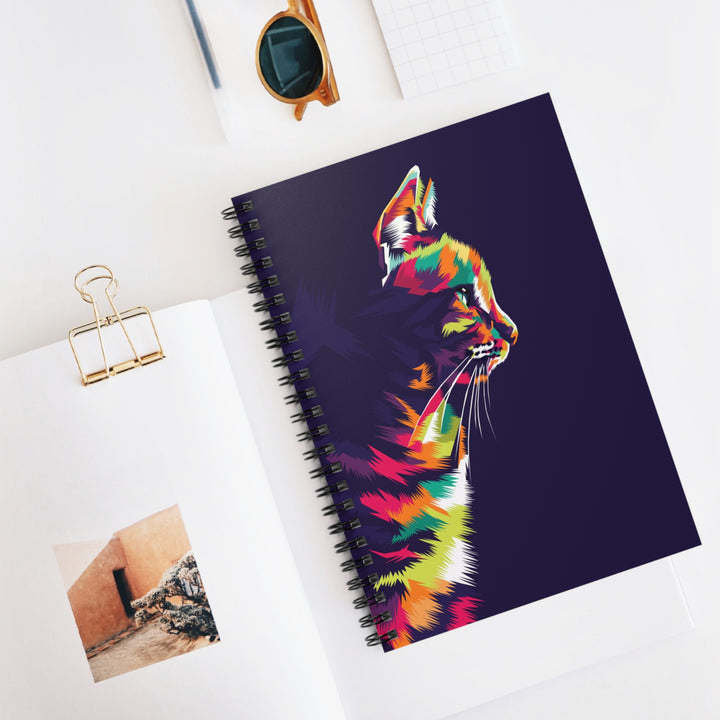Multi-Color Kitty Spiral Notebook