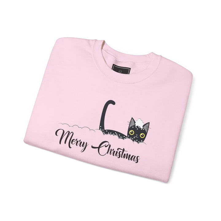 Snowy Christmas Cat Unisex Crewneck Sweatshirt