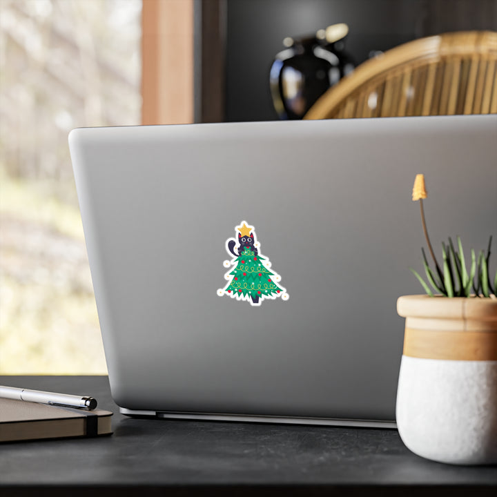 Cat Christmas Tree Sticker