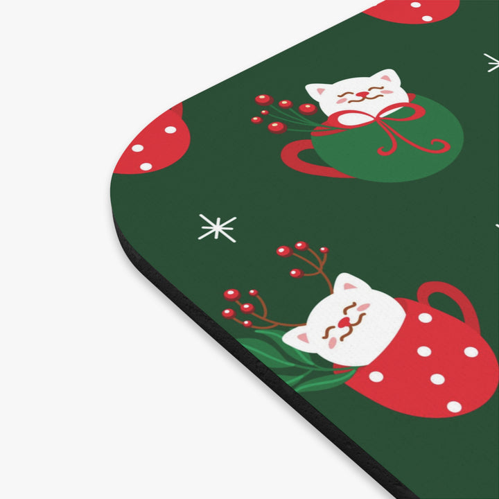 Cat Christmas Cup Mouse Pad