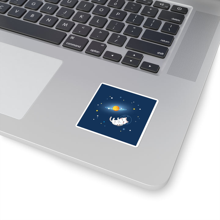 Cat in Space Square Sticker