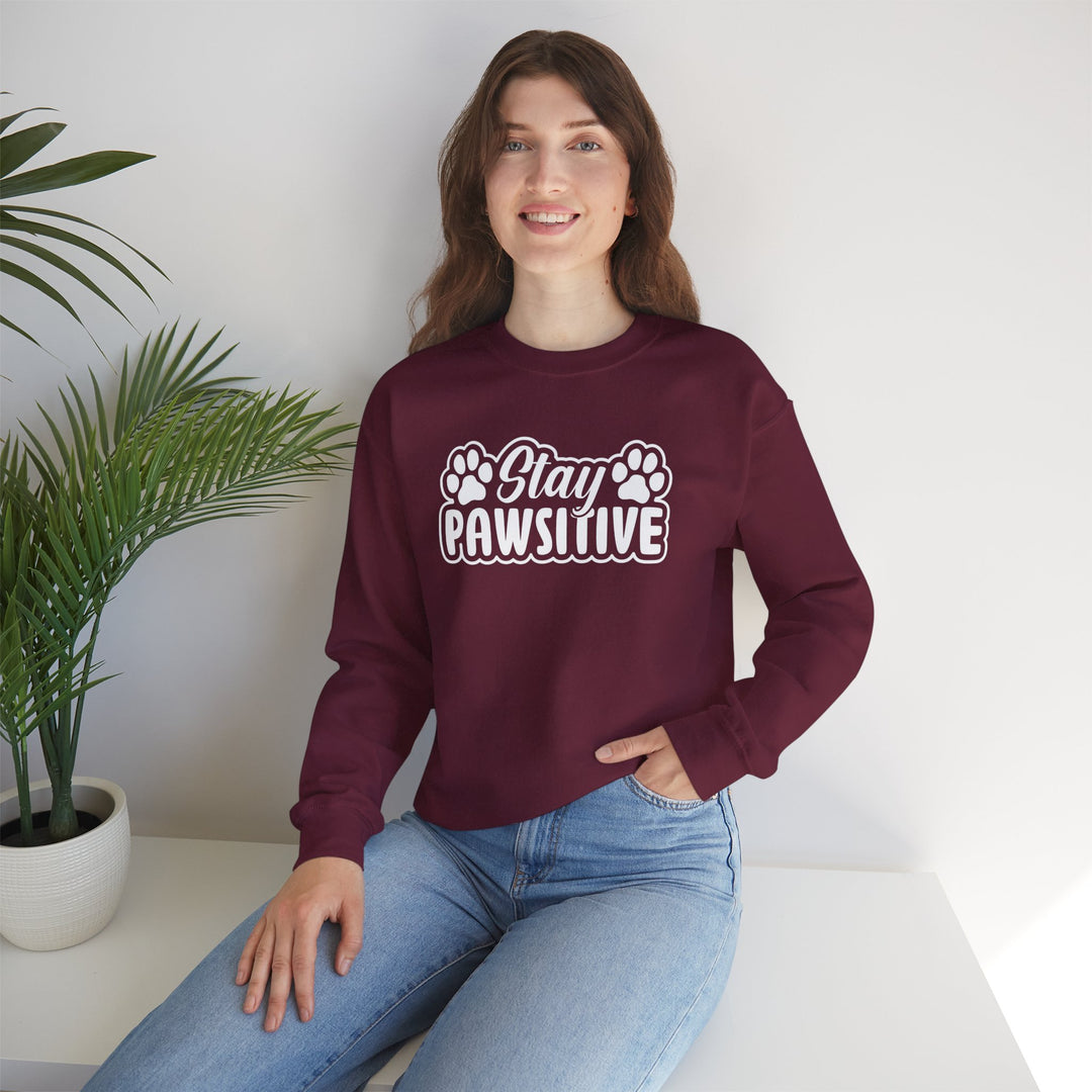 Stay Pawsitive Unisex Crewneck Sweatshirt
