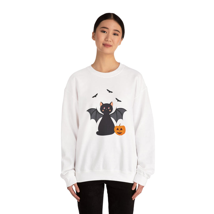 Bat Cat Halloween Crewneck Sweatshirt