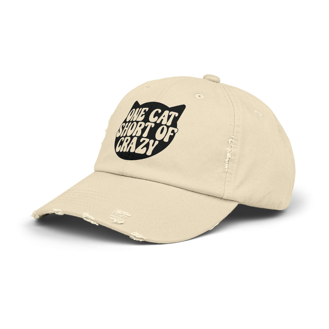 One Cat Short of Crazy Unisex Distressed Hat