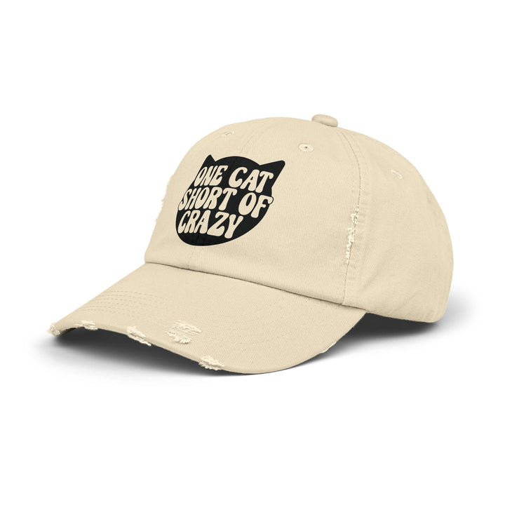 One Cat Short of Crazy Unisex Distressed Hat