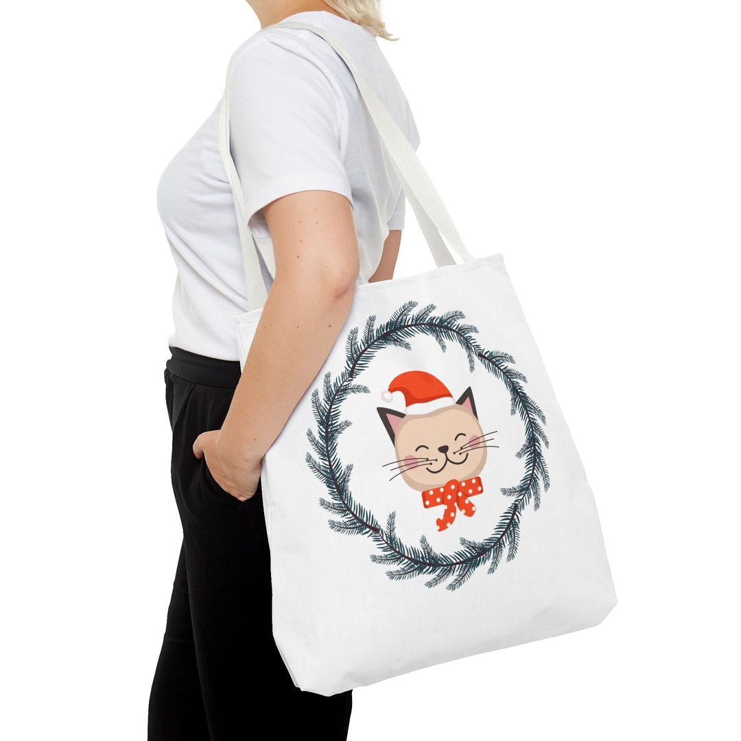 Vintage Christmas Cat Tote Bag