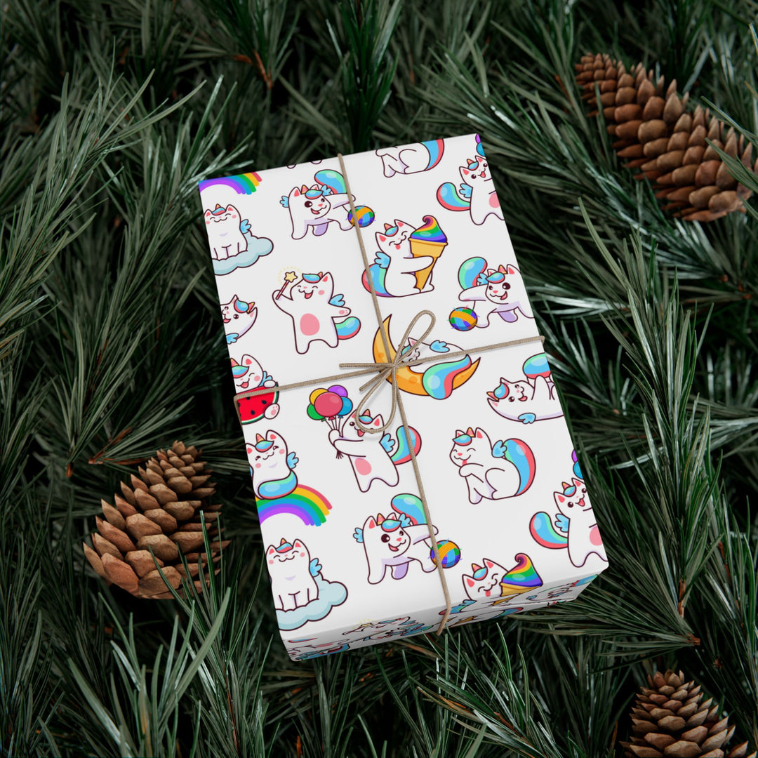 Rainbow Caticorn Cat Gift Wrap