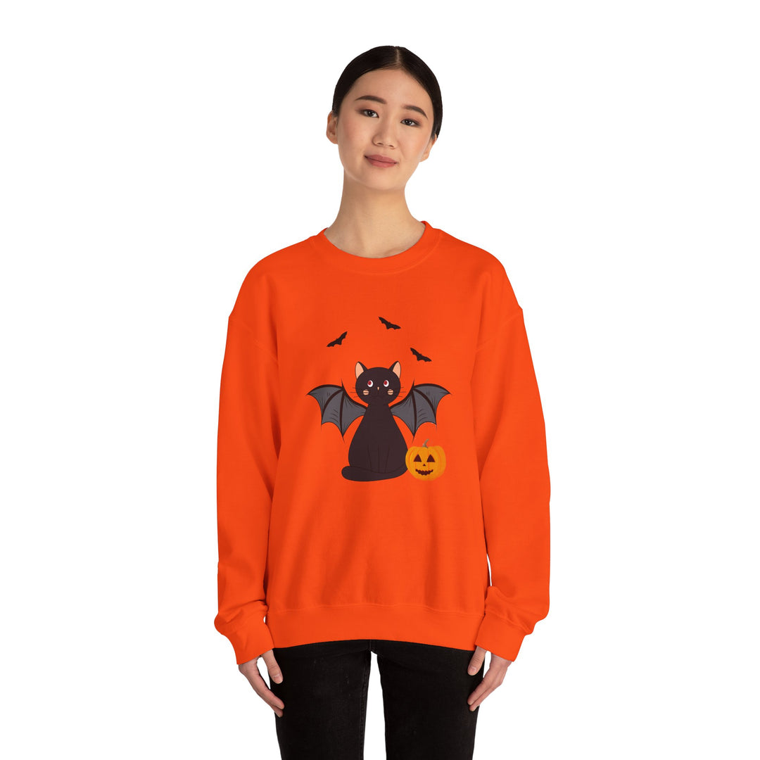 Bat Cat Halloween Crewneck Sweatshirt
