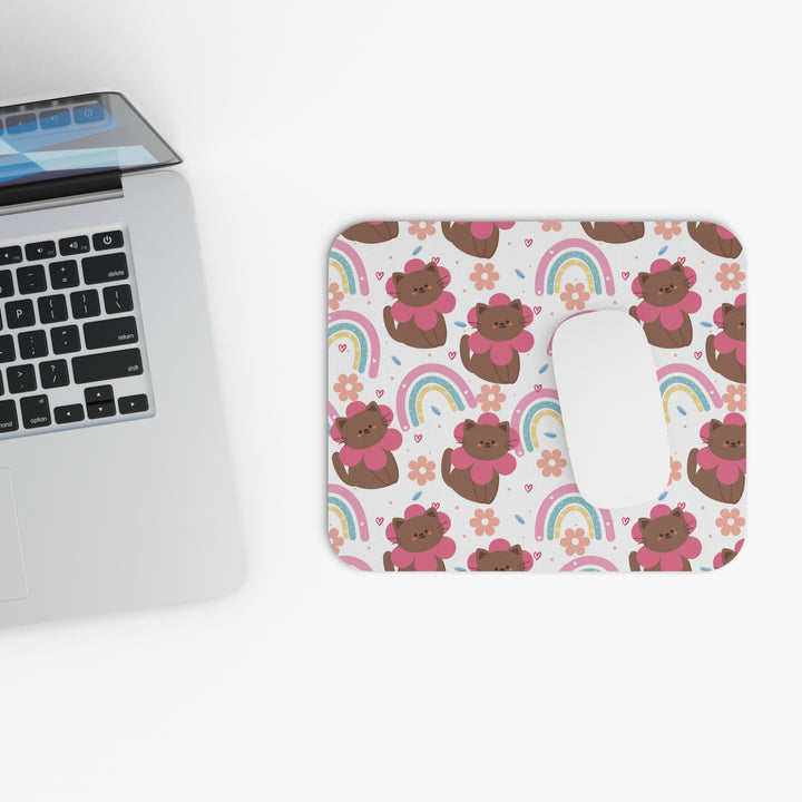 Flower Cat Mouse Pad
