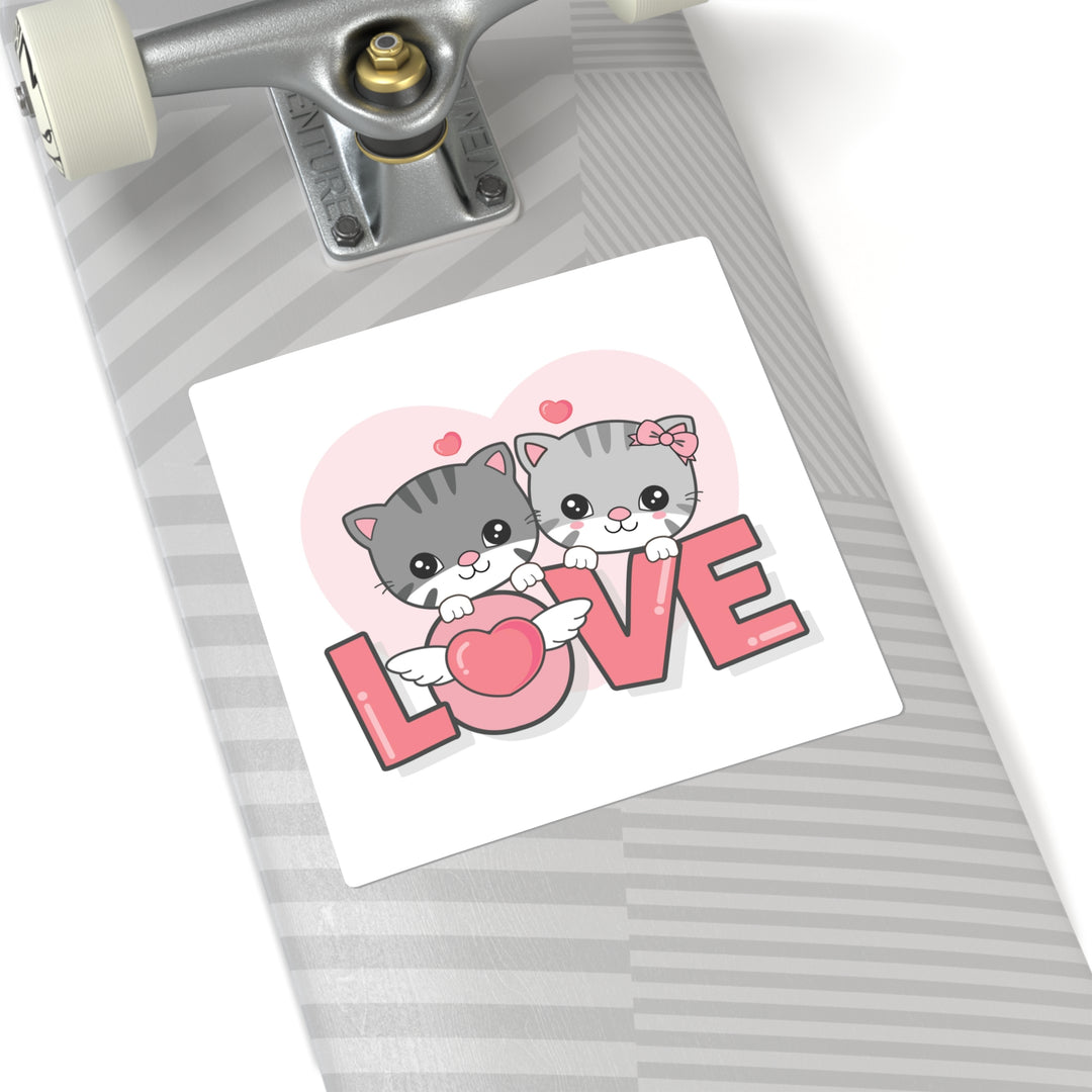 Kitty Love Square Sticker
