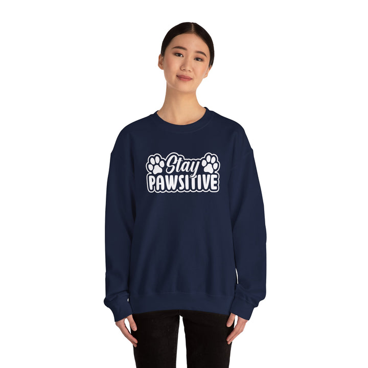 Stay Pawsitive Unisex Crewneck Sweatshirt