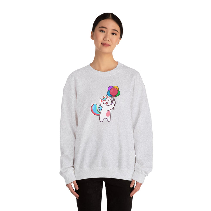 Caticorn and Balloons Unisex Crewneck Sweatshirt