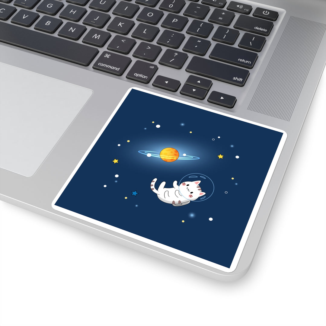 Cat in Space Square Sticker
