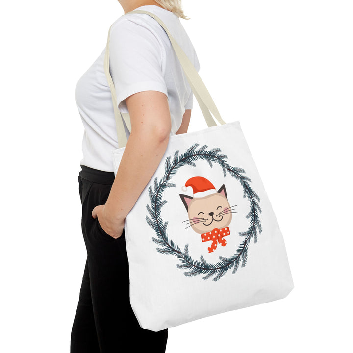 Vintage Christmas Cat Tote Bag