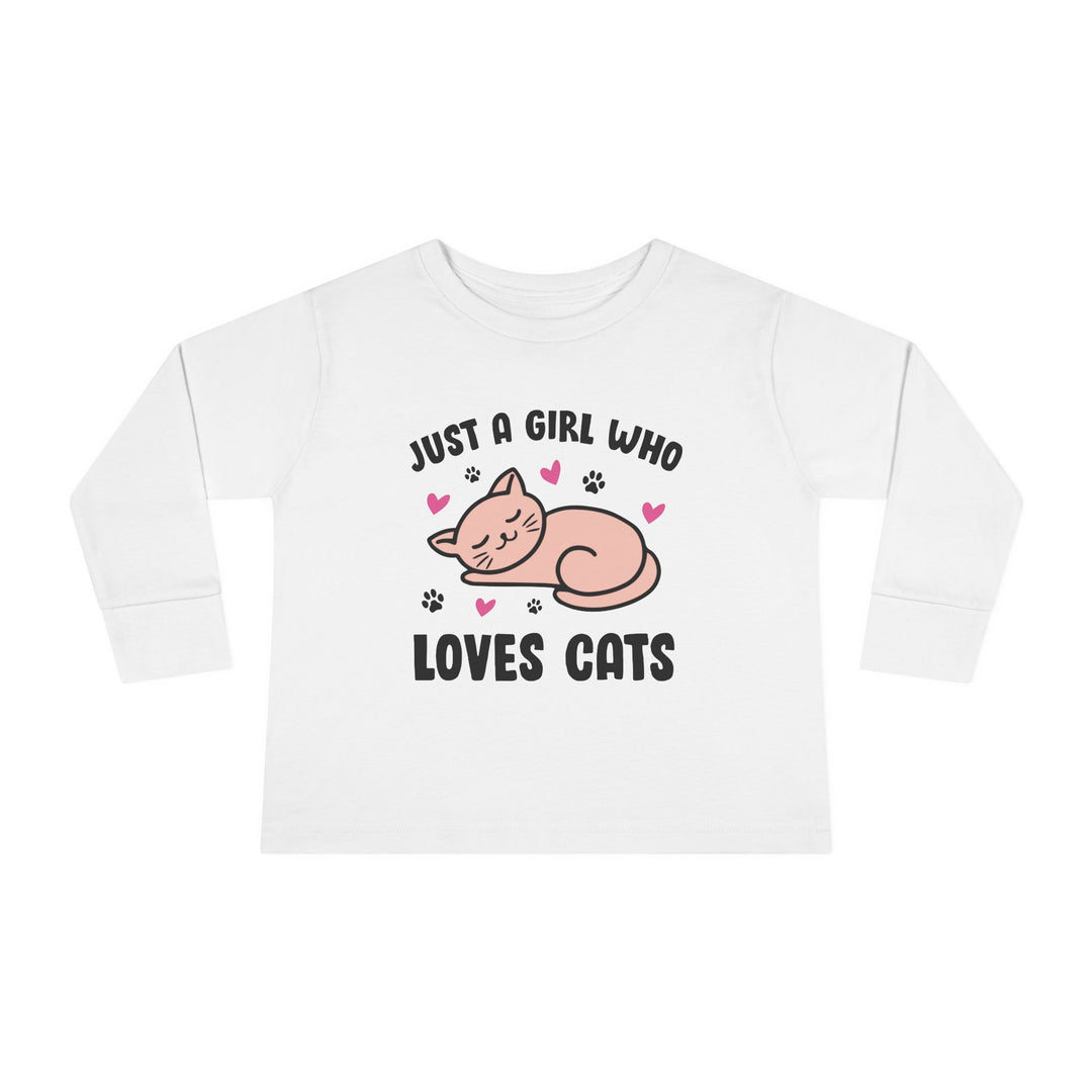 Girl Who Loves Cats Toddler Long Sleeve Tee