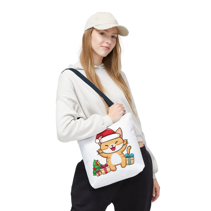 Happy Santa Cat Tote Bag