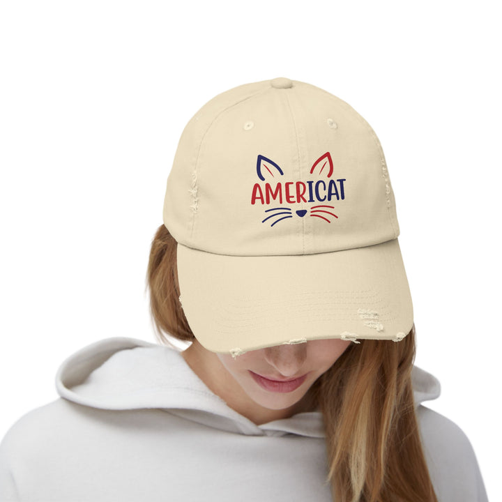 Americat Unisex Distressed Hat