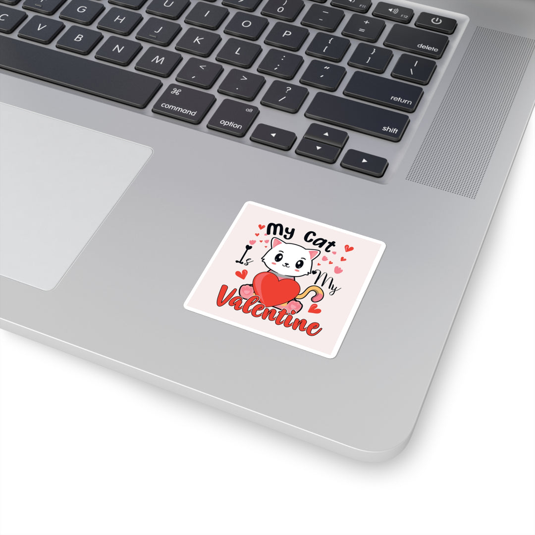 Cat is My Valentine Square Sticker