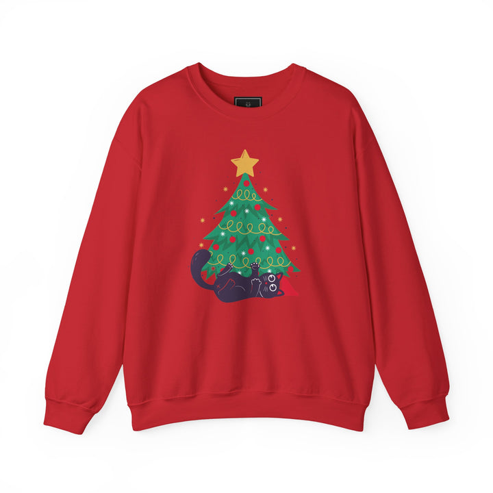 Mischievous Christmas Kitty Crewneck Sweatshirt