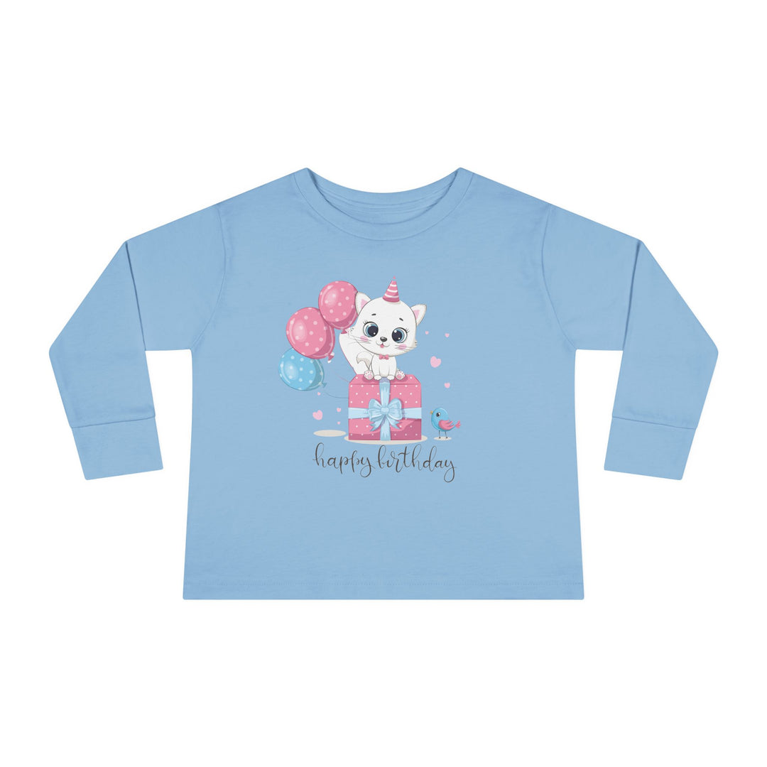 Happy Birthday Kitty Toddler Long Sleeve Tee