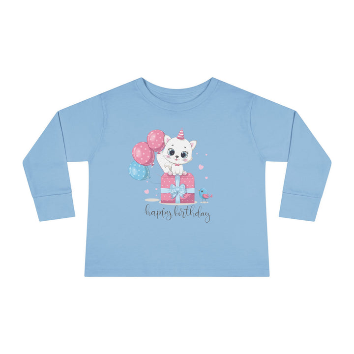 Happy Birthday Kitty Toddler Long Sleeve Tee