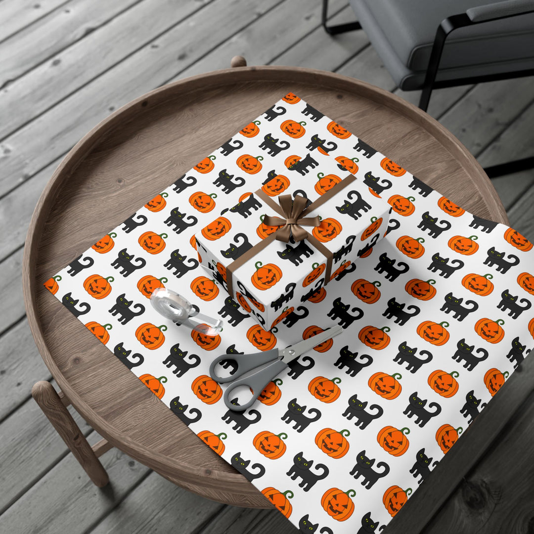 Pumpkin Pawprints Gift Wrap