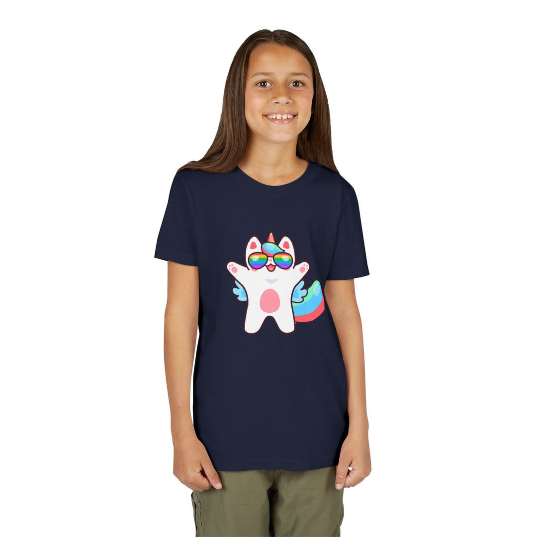 Caticorn Party Time Youth Short Sleeve Tee