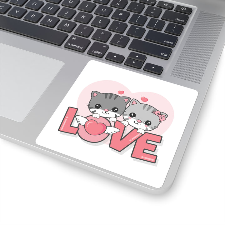 Kitty Love Square Sticker