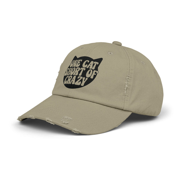 One Cat Short of Crazy Unisex Distressed Hat