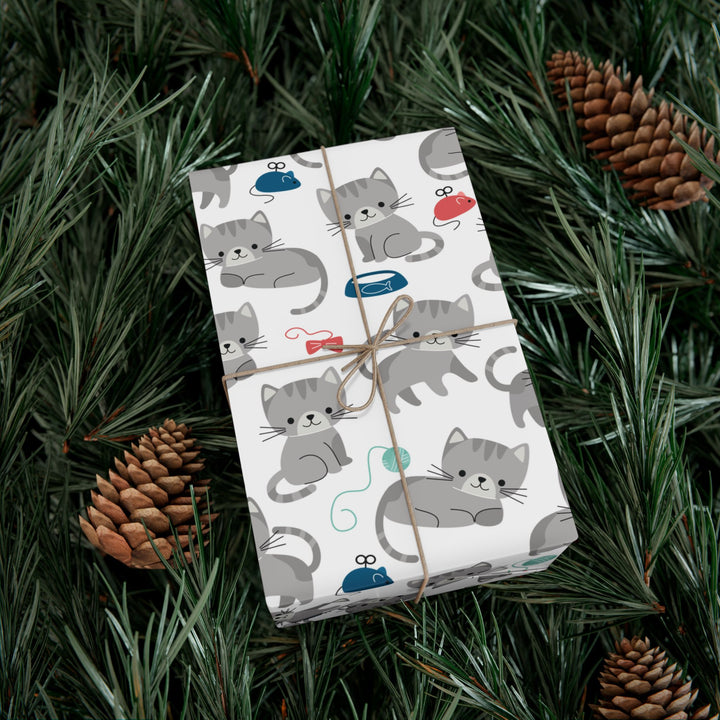 Playful Gray Kitten Gift Wrap