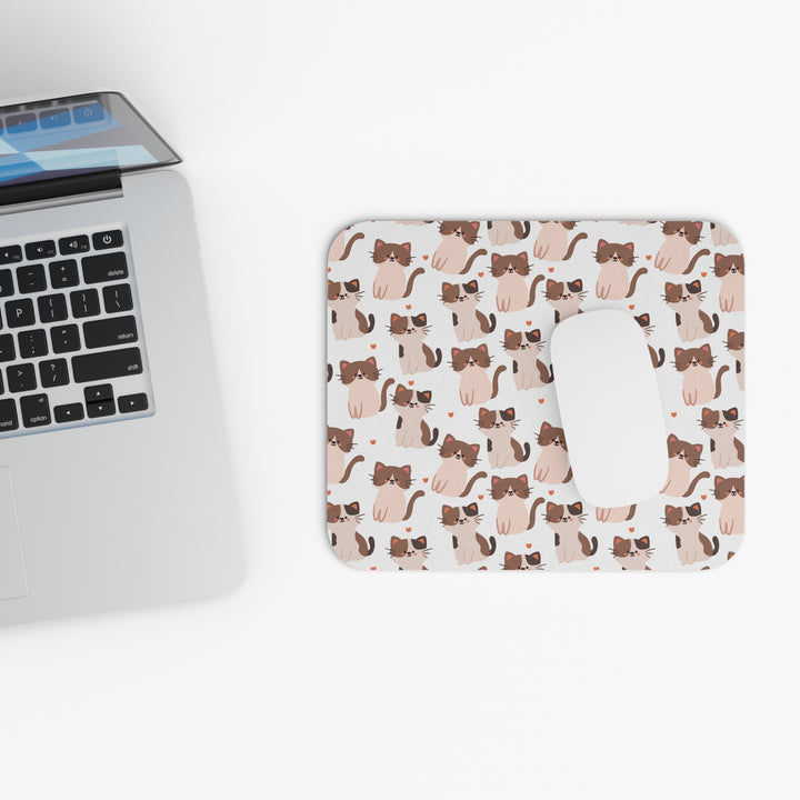 Siamese and Calico Cat Mouse Pad