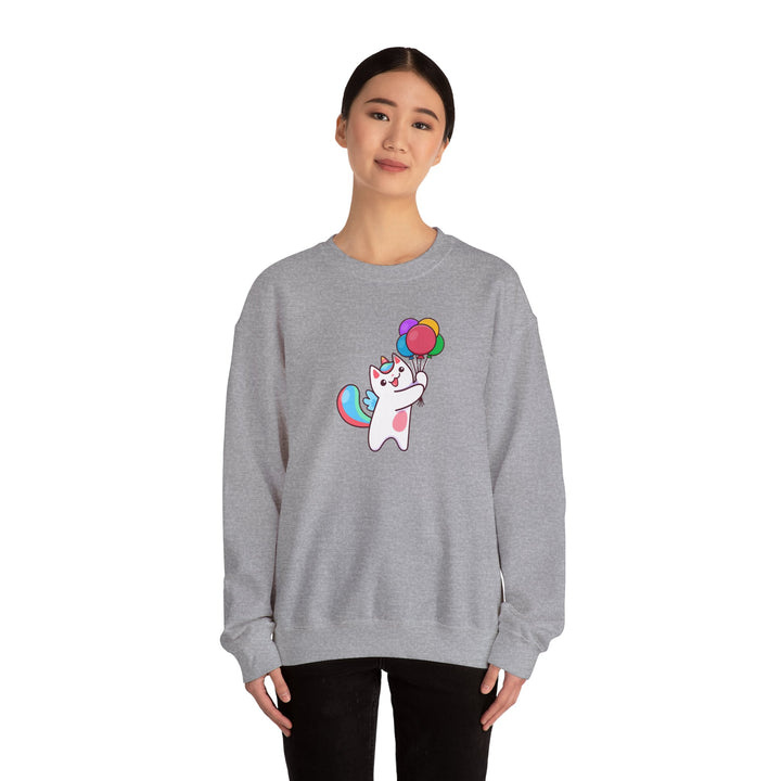 Caticorn and Balloons Unisex Crewneck Sweatshirt