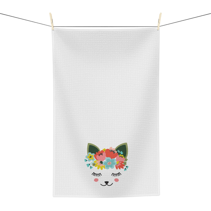 Floral Kitty Tea Towel