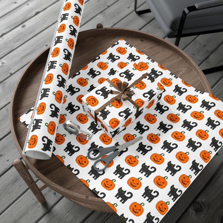 Pumpkin Pawprints Gift Wrap