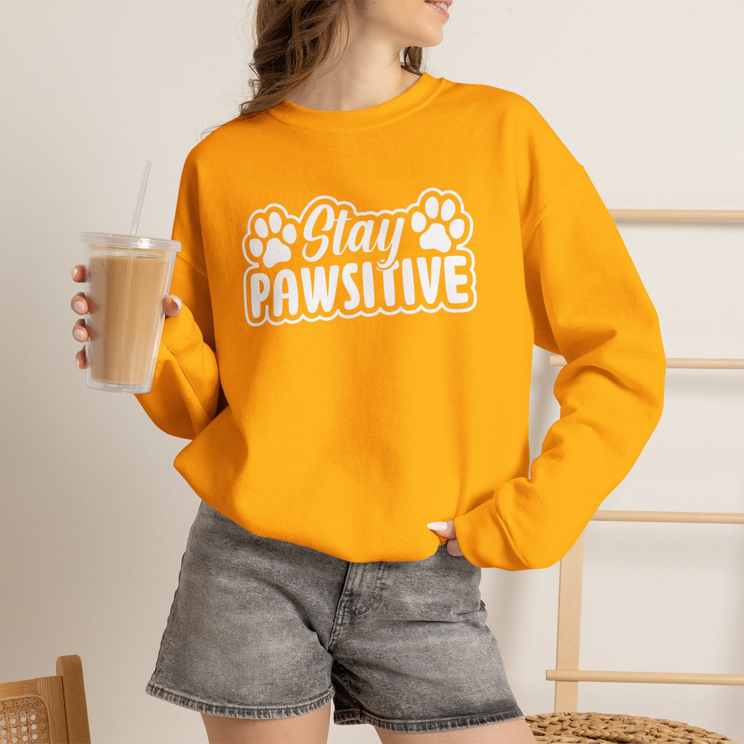 Stay Pawsitive Unisex Crewneck Sweatshirt