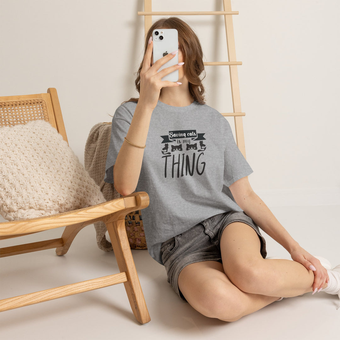Saving Cats Is My Thing Cotton Tee