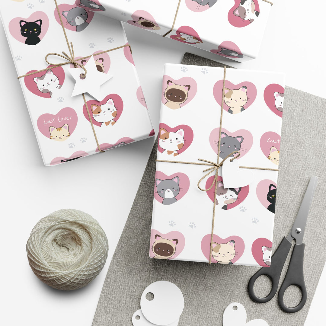 Cat Heart Gift Wrap