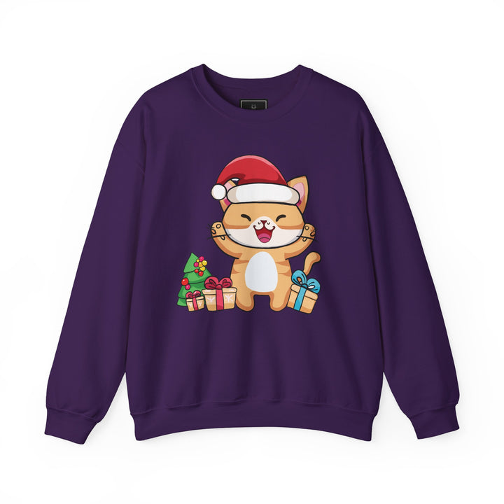 Happy Santa Cat Crewneck Sweatshirt