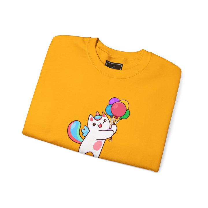 Caticorn and Balloons Unisex Crewneck Sweatshirt